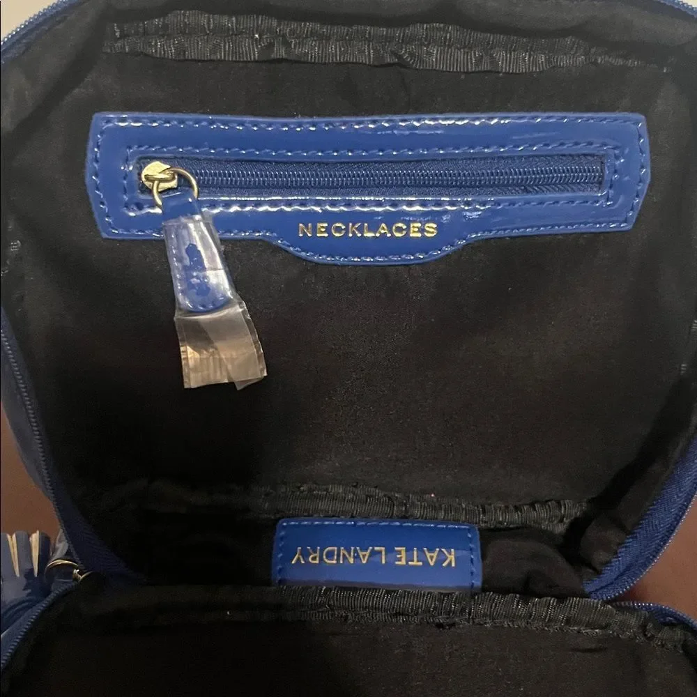 Kate Landry Blue Travel Jewelry Bag Case NWOT